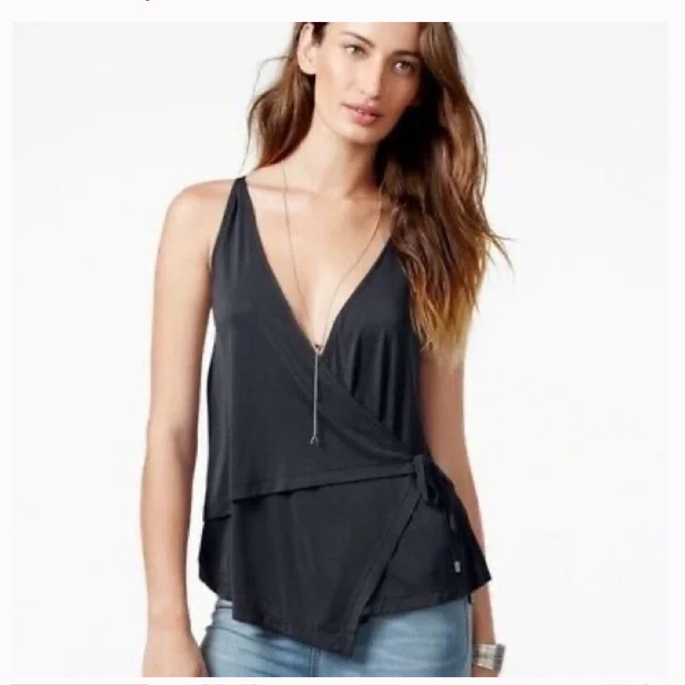 Free People slate gray Babetown Wrap tank XS - Picture 9 of 11